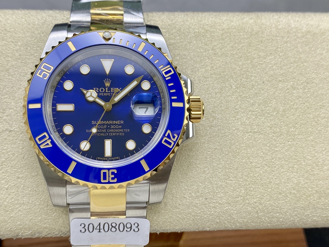 Replica Rolex Submariner Date 116613LB Two Tone Blue Dial 40mm Mens Watch